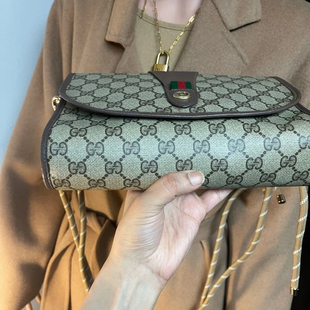 Authentic Gucci vintage web sherry line clutch bag (HK45) - Picture 4 of 16